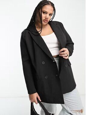nwt ASOS Heartbreak Plus, Oversized Dad Blazer in Black - Size 3X